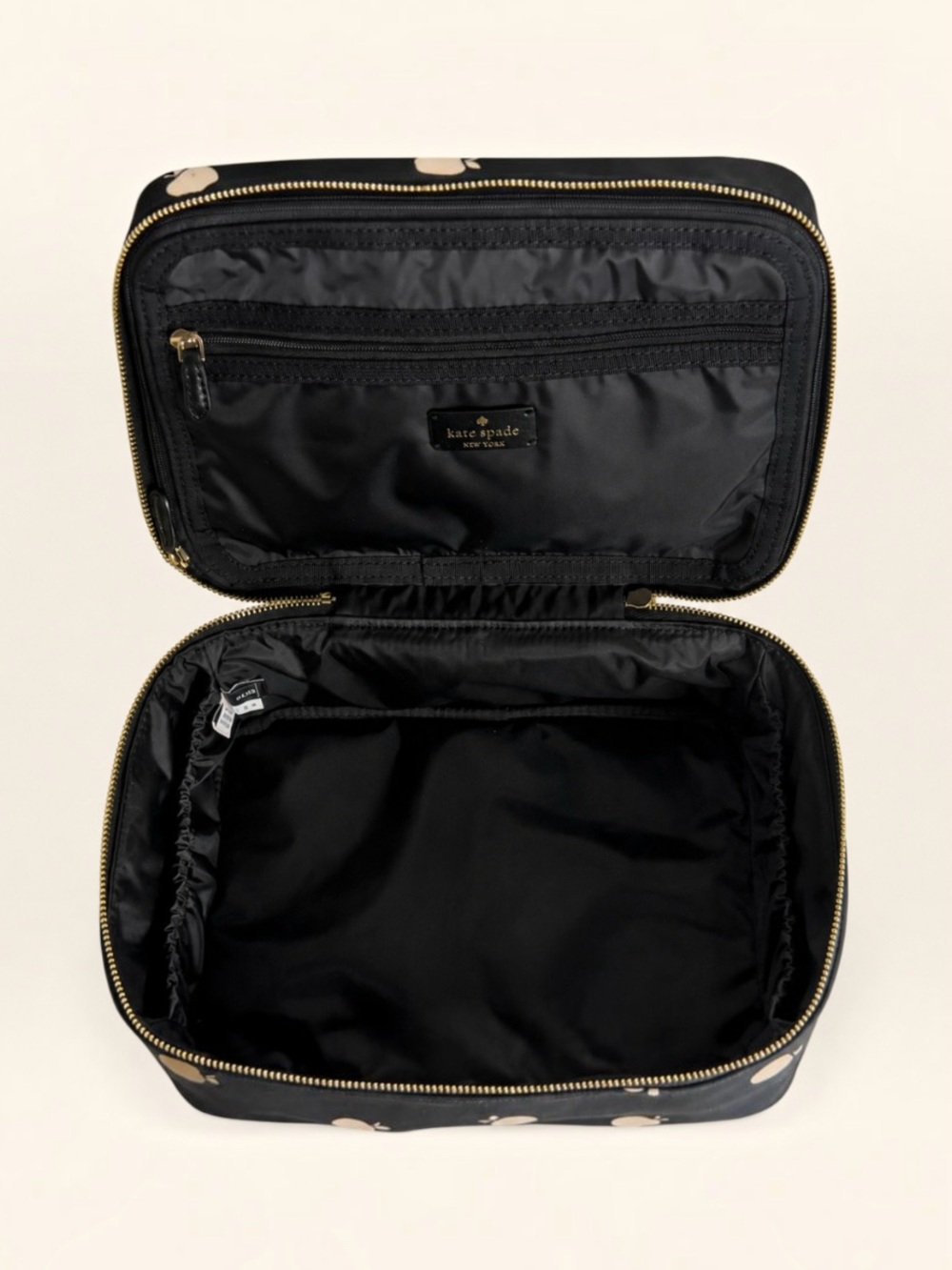 Kate Spade Chelsea Apple Print Travel Vanity Cosmetic Case Organizer K8261 NWOT - Picture 7 of 15